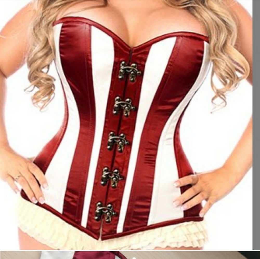 BEAUTIFUL steel boned striped corset